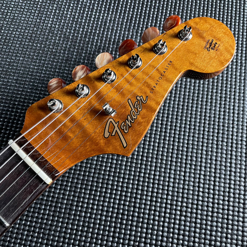 Fender Custom Shop Artisan Dual P90 Koa Strat, NOS, Rosewood Fingerboard- Aged Natural (7lbs 2oz) - Metronome Music Inc.