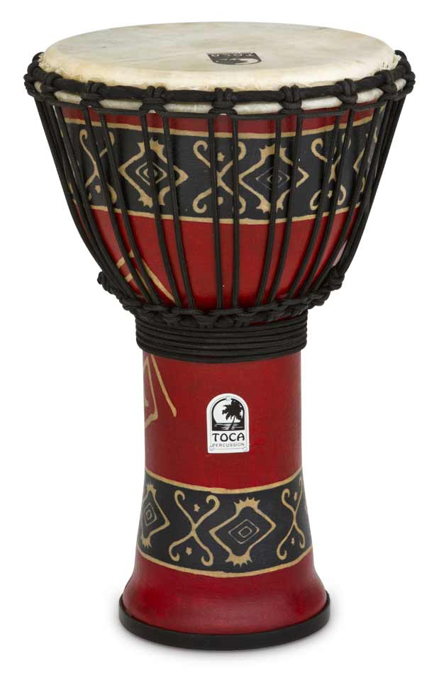 Toca Freestyle Rope Tuned 9'' Djembe, Bali Red - Metronome Music Inc.