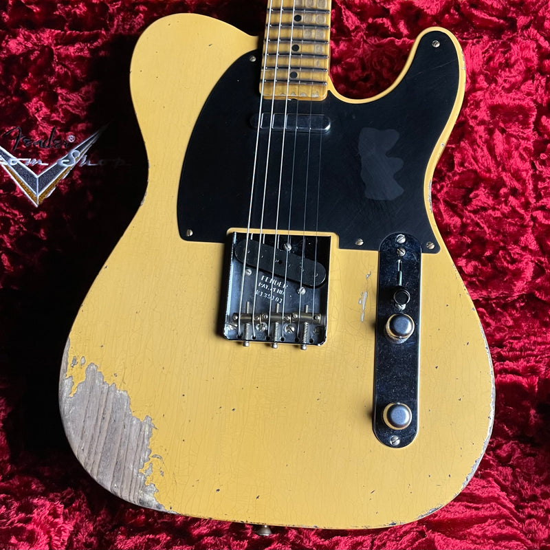 Fender Custom Shop 1952 Telecaster, Heavy Relic- Aged Nocaster Blonde (6lbs 12oz) - Metronome Music Inc.