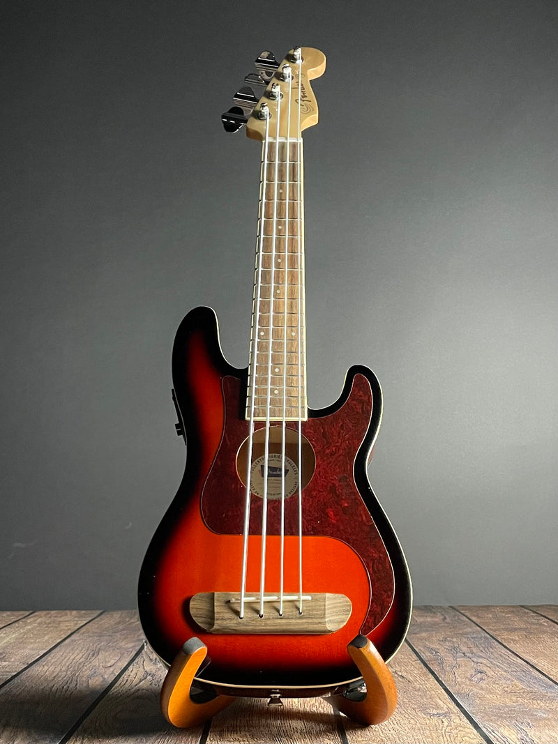 Fender Fullerton Precision Bass Uke, Walnut Fingerboard- 3-Color Sunburst - Metronome Music Inc.