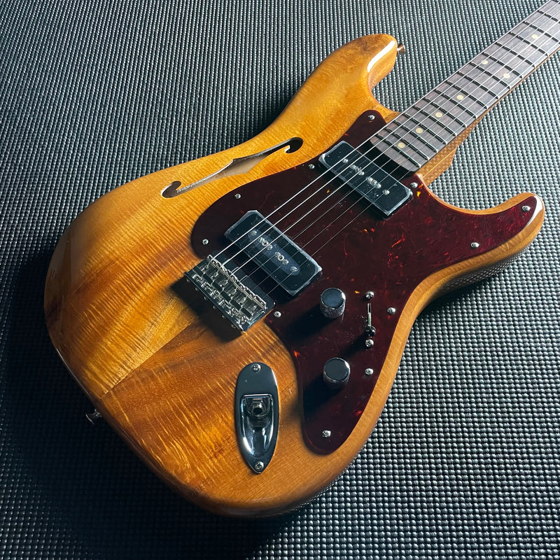 Fender Custom Shop Artisan Dual P90 Koa Strat, NOS, Rosewood Fingerboard- Aged Natural (7lbs 2oz) - Metronome Music Inc.