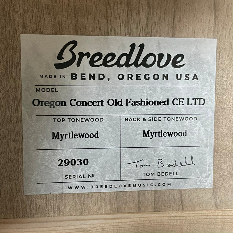 Breedlove Oregon Concert Old Fashioned CE, Limited (29030) - Metronome Music Inc.