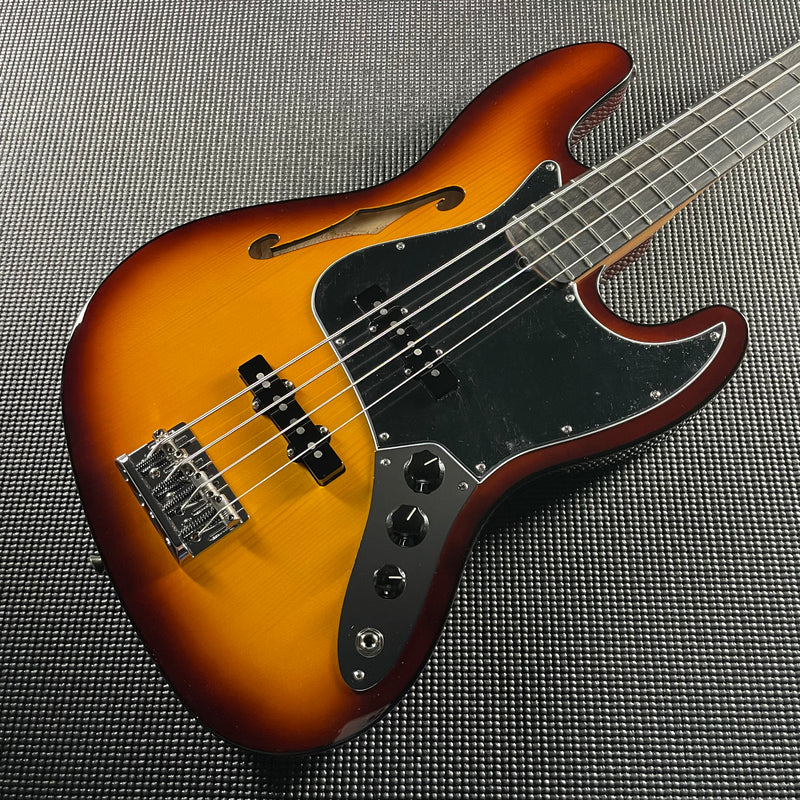 Fender Limited Edition Suona Jazz Bass, Thinline, Ebony Fingerboard- Violin Burst (US23091708) - Metronome Music Inc.