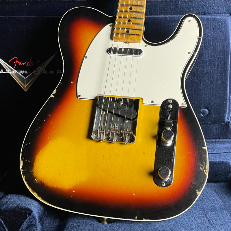 Fender Custom Shop 1965 Telecaster Custom, Heavy Relic- Faded 3-Color Sunburst (7lbs 8oz) - Metronome Music Inc.