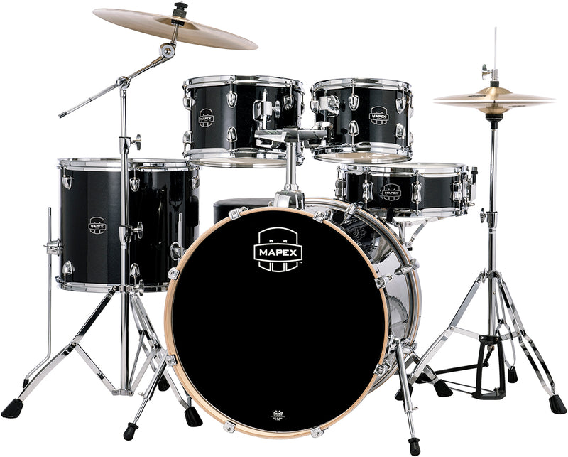 Mapex Venus 5-Piece Rock Complete Drum Set- Black Galaxy Sparkle - Metronome Music Inc.