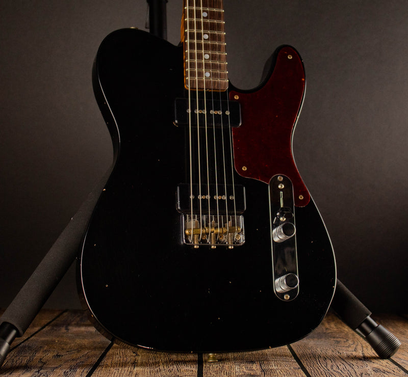 Fender Custom Shop, Limited Edition Dual P90 Telecaster, Journeyman- Aged Black (6lbs 5oz) - Metronome Music Inc.