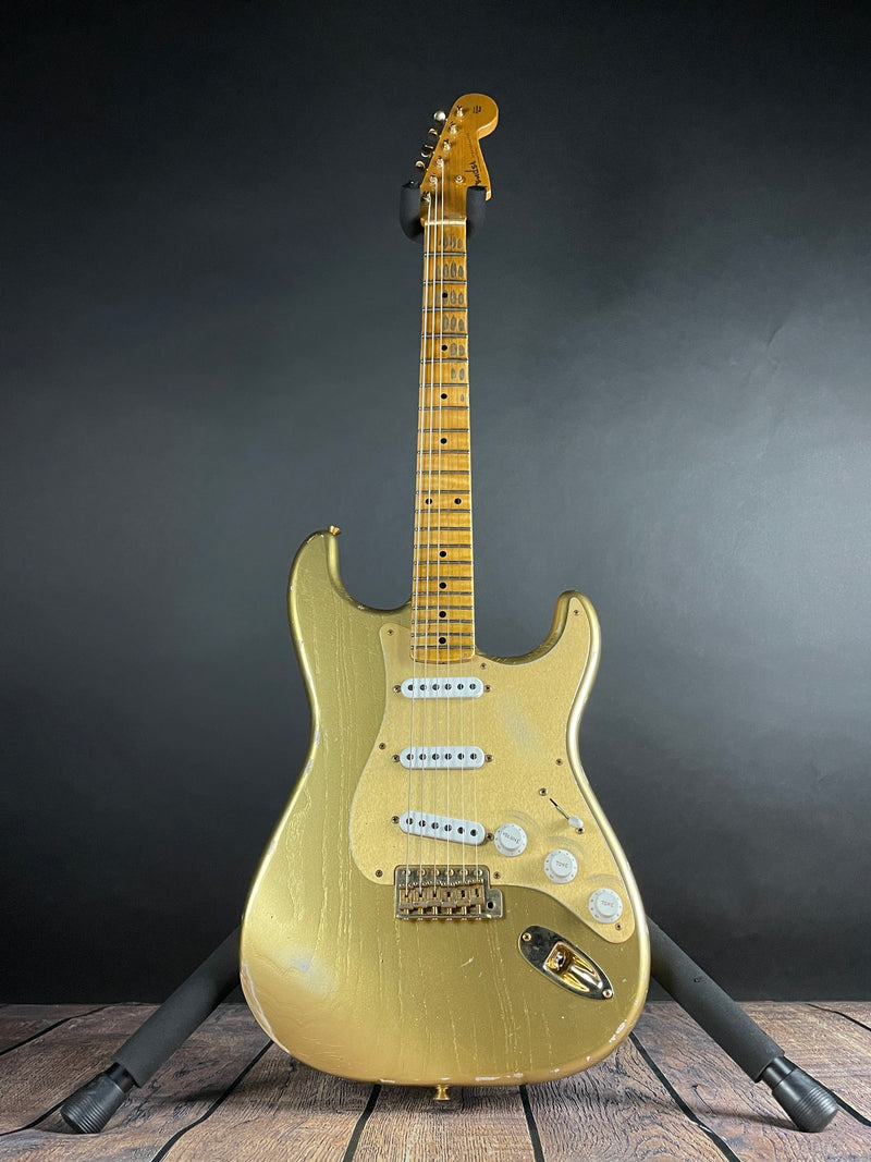 Fender Custom Shop LTD 1955 "Bone Tone" Stratocaster, Relic- Aged HLE Gold (7lbs 12oz) - Metronome Music Inc.