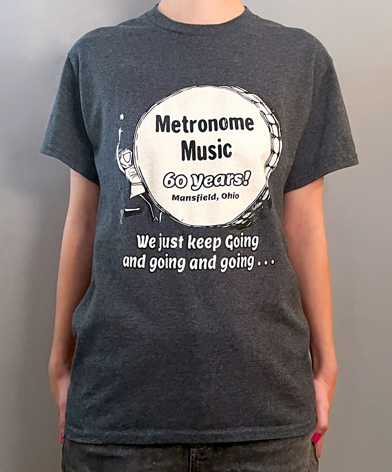 Metronome Music Vintage Ad T-Shirt, Gray - Metronome Music Inc.