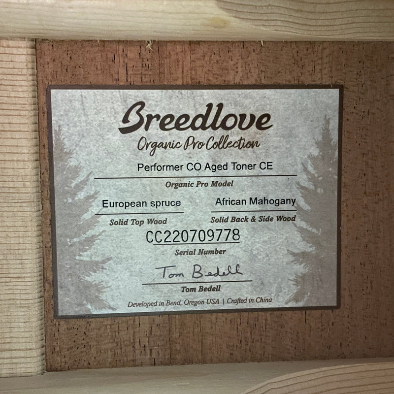 Breedlove Performer Pro Series Concerto Aged Toner CE - Metronome Music Inc.