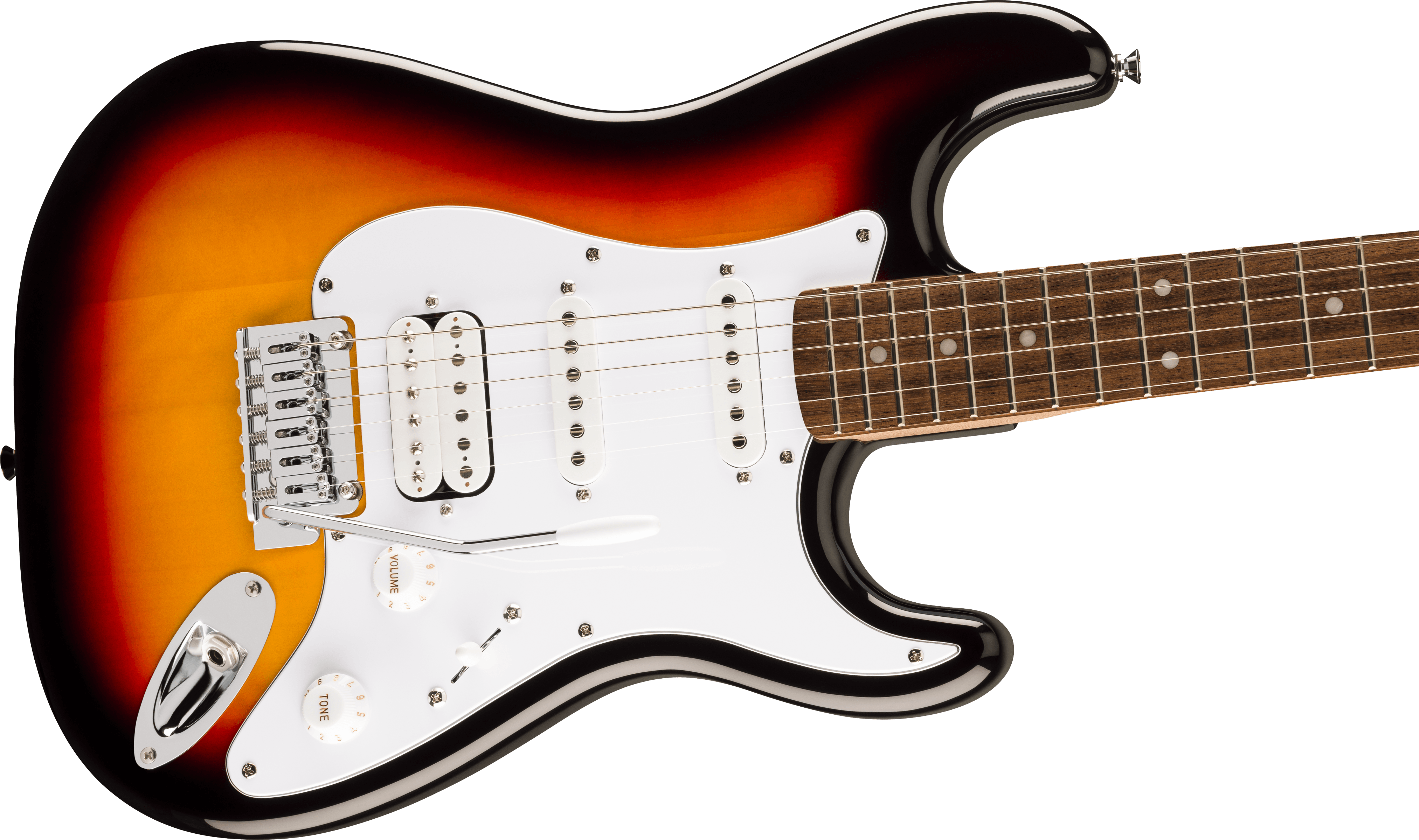 Fender Squier  Affinity Series Stratocaster Junior HSS, Laurel Fingerboard, White Pickguard, 3-Color Sunburst