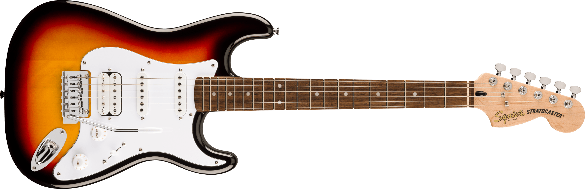 Fender Squier  Affinity Series Stratocaster Junior HSS, Laurel Fingerboard, White Pickguard, 3-Color Sunburst