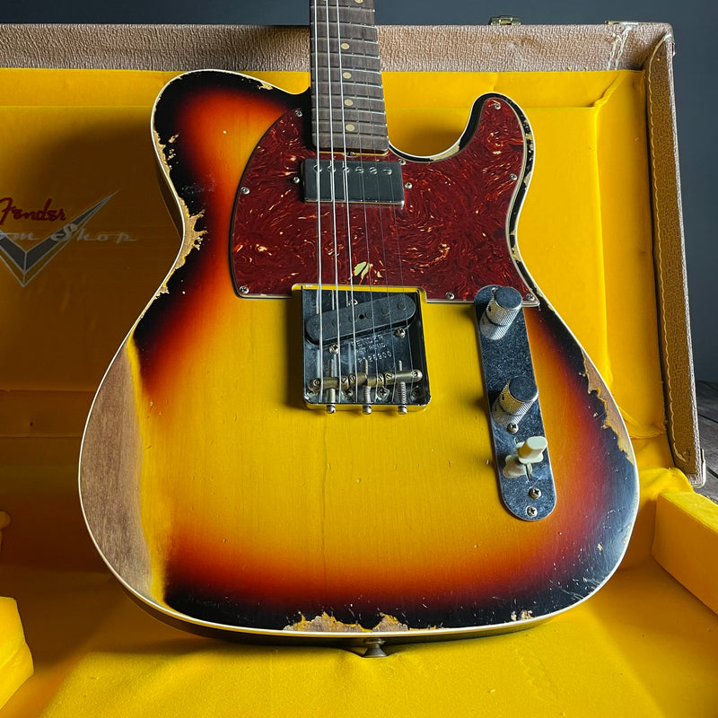 Fender Custom Shop LTD Reverse 1960 Tele Custom, Heavy Relic- 3-Color Sunburst (8lbs 1oz) - Metronome Music Inc.