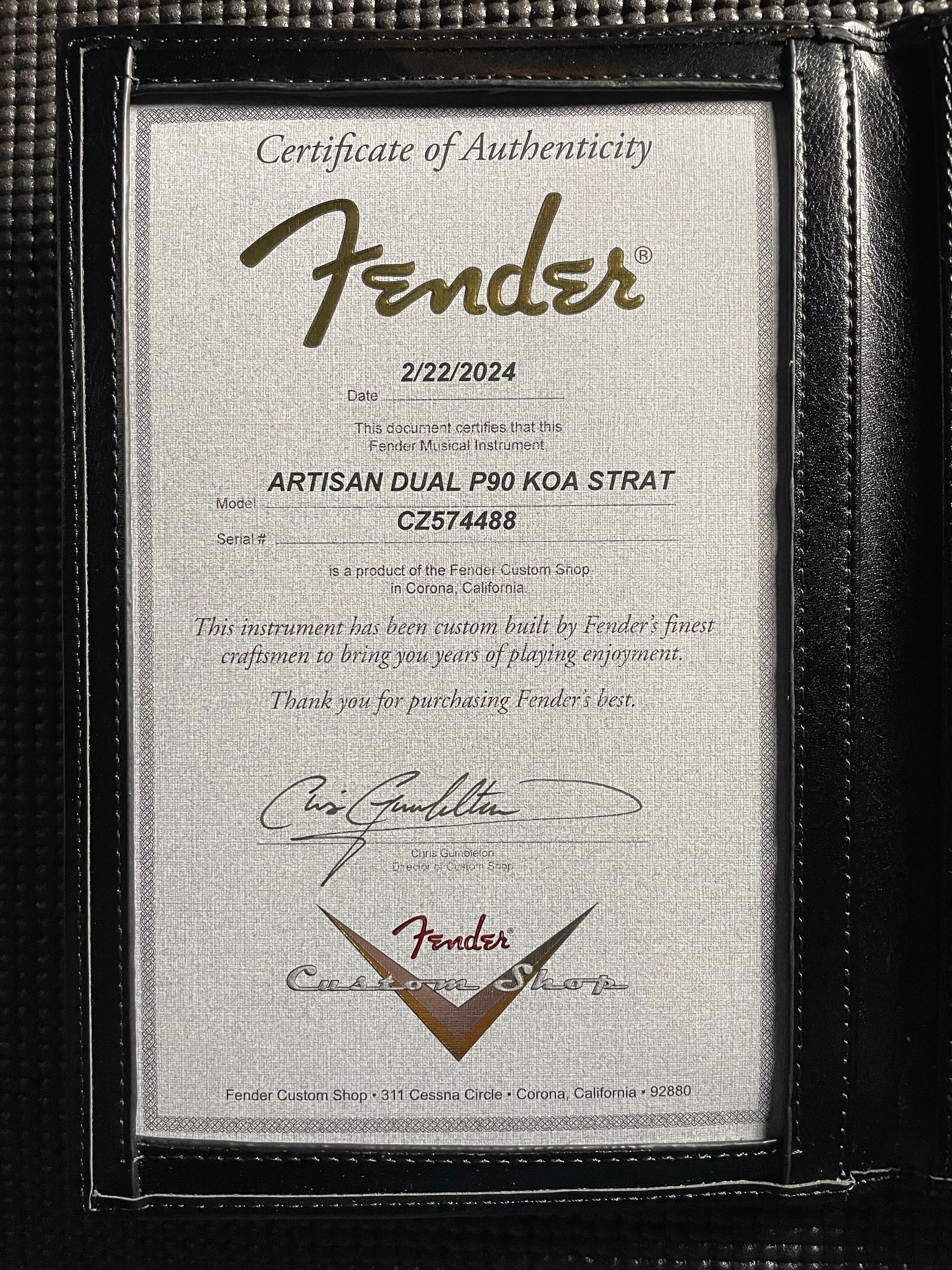 Fender Custom Shop Artisan Dual P90 Koa Strat, NOS, Rosewood Fingerboard- Aged Natural (7lbs 2oz) - Metronome Music Inc.