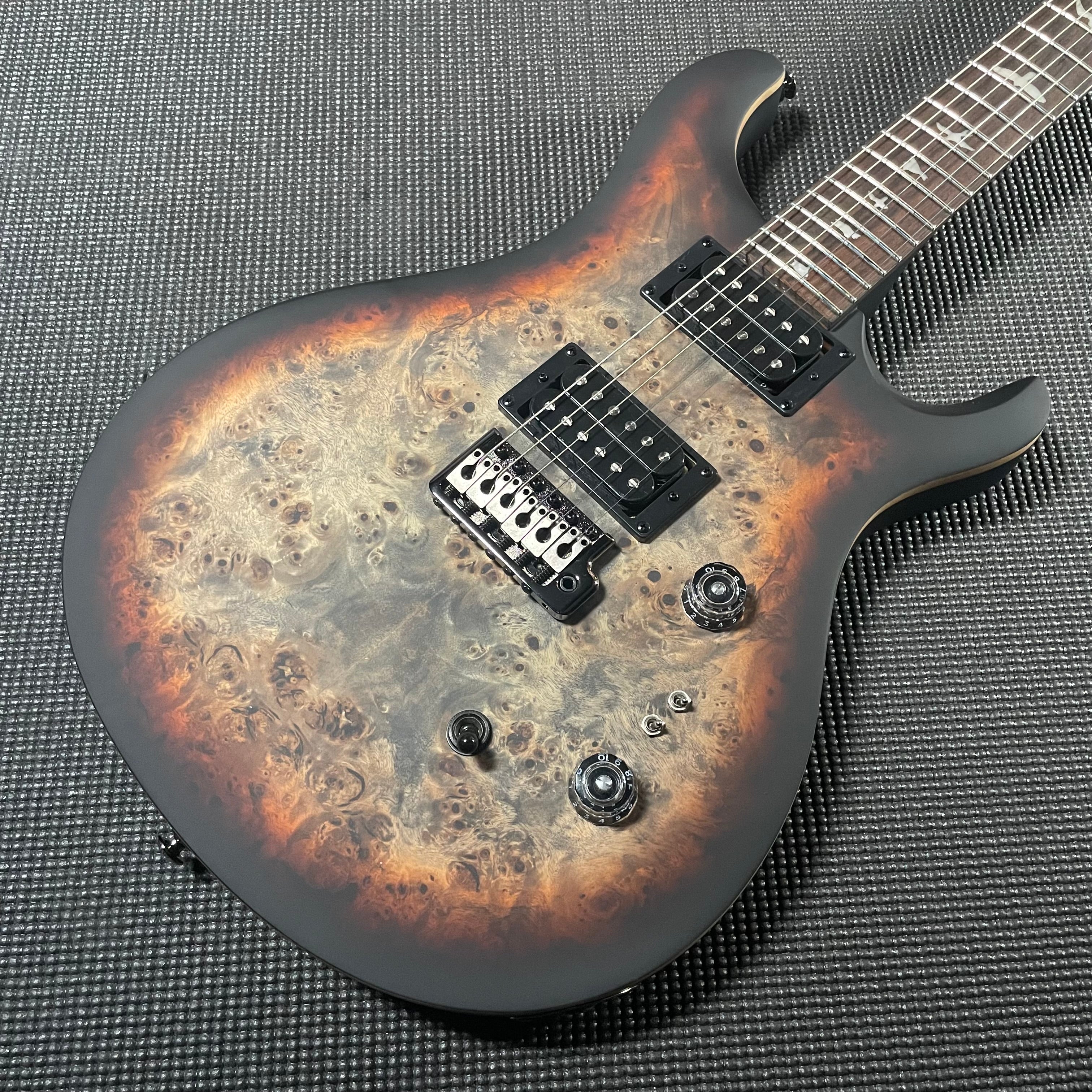 Paul Reed Smith, PRS SE "Exotic" Custom 24-08 Poplar Burl - Charcoal Cherry Midnight Burst