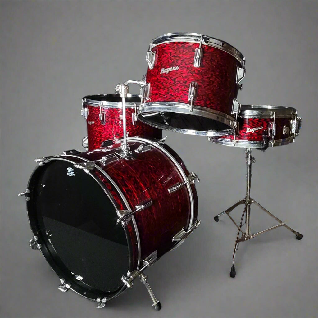 Vintage 1960's Rogers Holiday Swingtime Drum Kit - Red Onyx