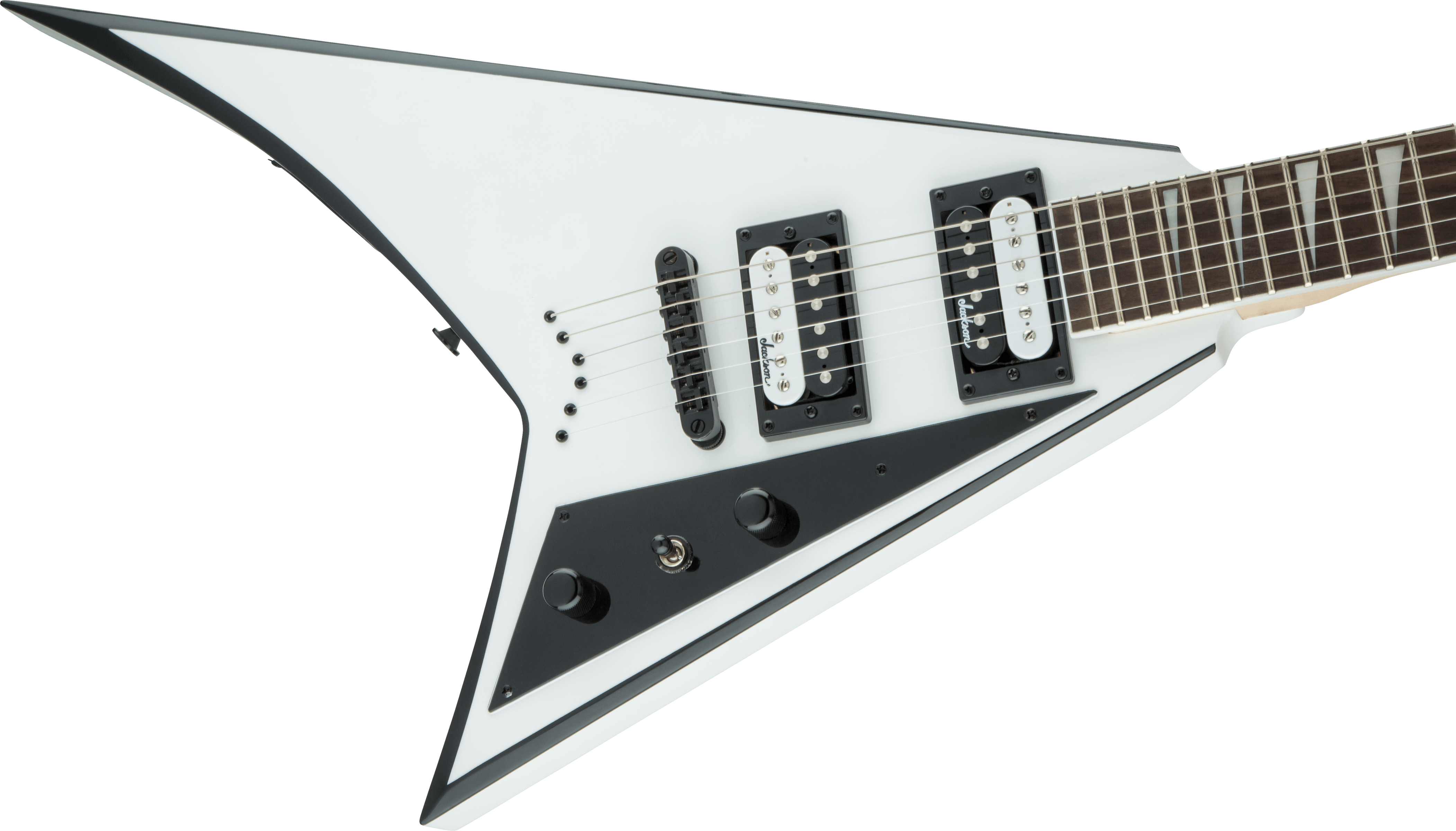 Jackson  JS Series Rhoads JS32T, Amaranth Fingerboard, White with Black Bevels