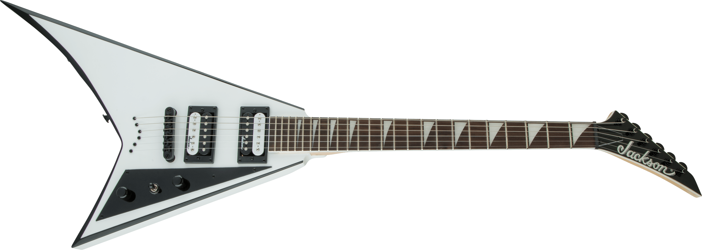 Jackson  JS Series Rhoads JS32T, Amaranth Fingerboard, White with Black Bevels