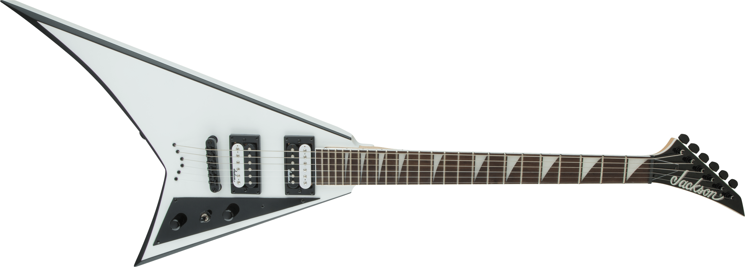 Jackson  JS Series Rhoads JS32T, Amaranth Fingerboard, White with Black Bevels