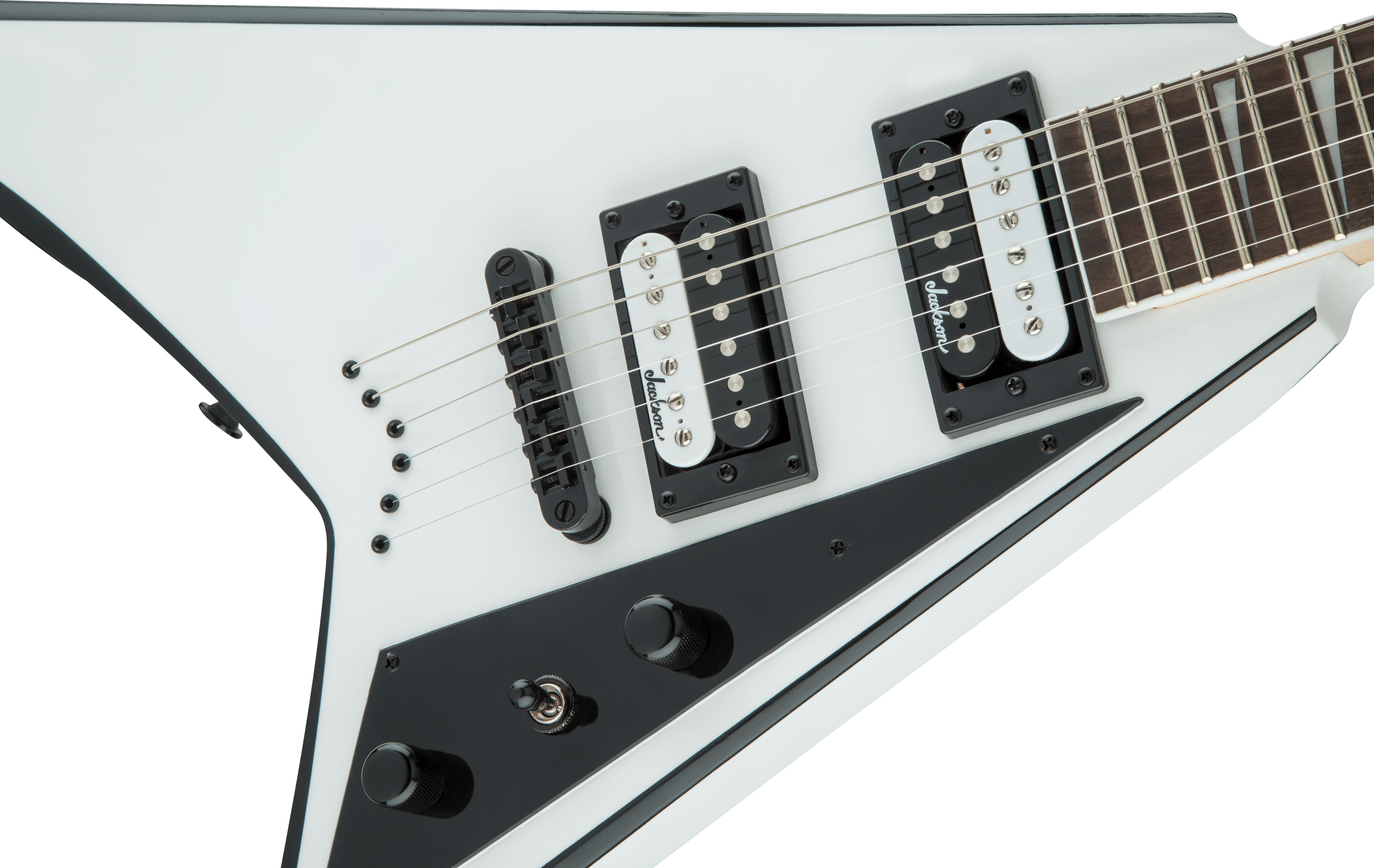 Jackson  JS Series Rhoads JS32T, Amaranth Fingerboard, White with Black Bevels