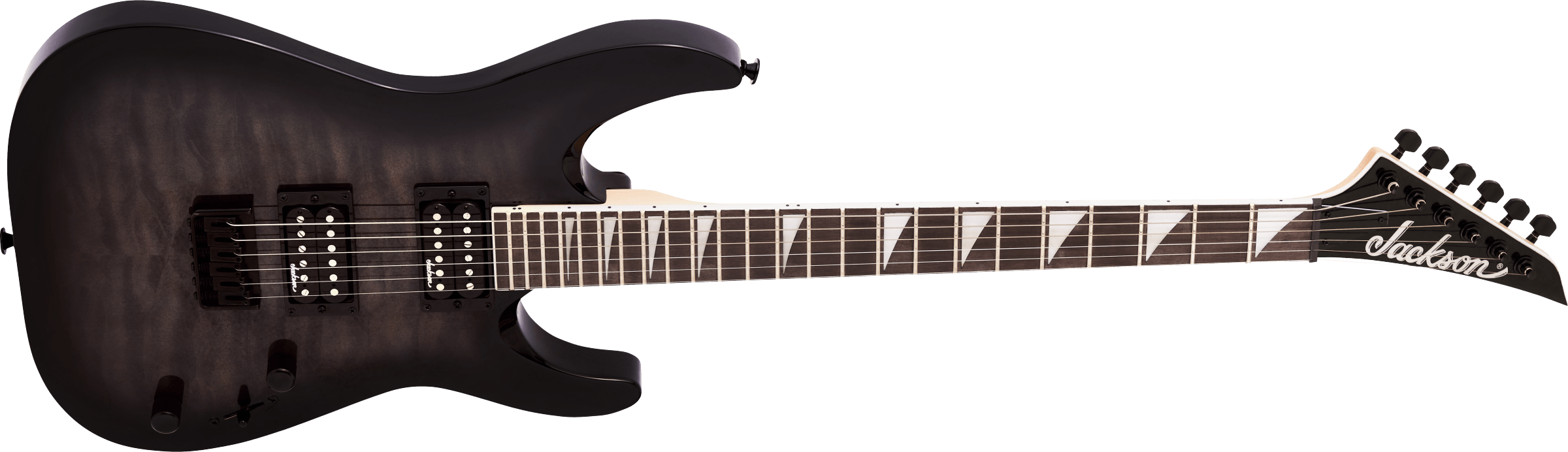 Jackson JS Series Dinky Arch Top JS32Q DKA HT, Amaranth Fingerboard, Transparent Black Burst