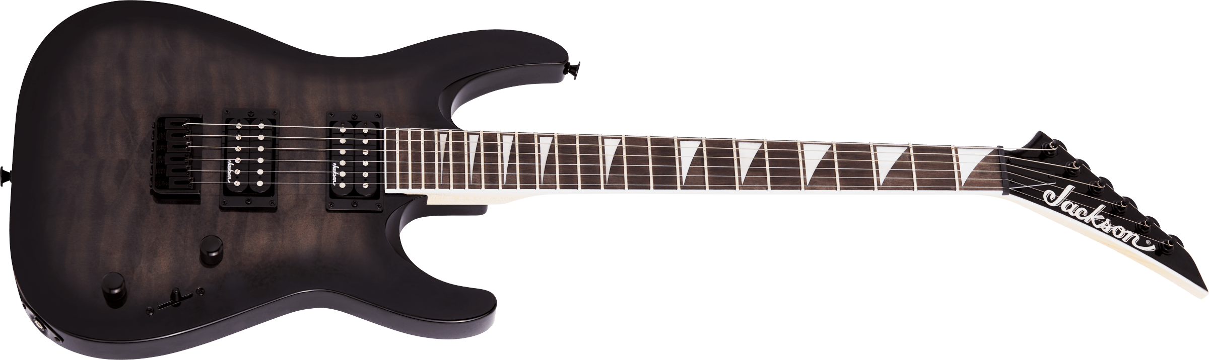 Jackson JS Series Dinky Arch Top JS32Q DKA HT, Amaranth Fingerboard, Transparent Black Burst