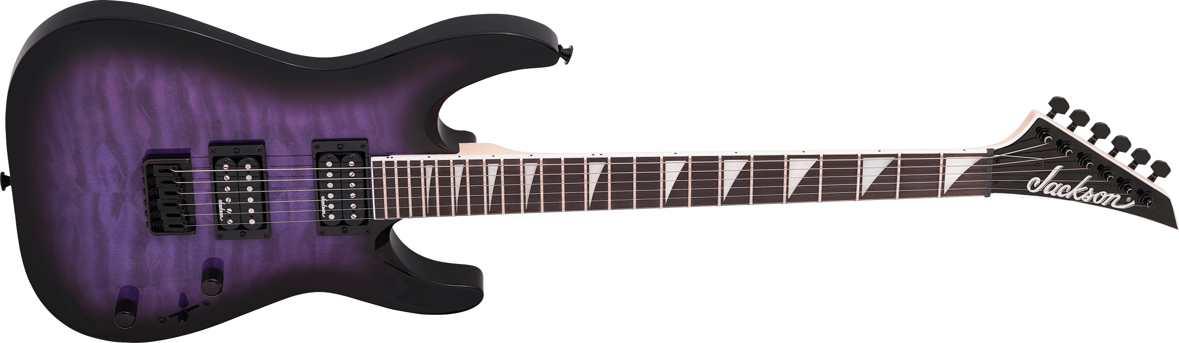 Jackson JS Series Dinky Arch Top JS32Q DKA HT, Amaranth Fingerboard, Transparent Purple Burst