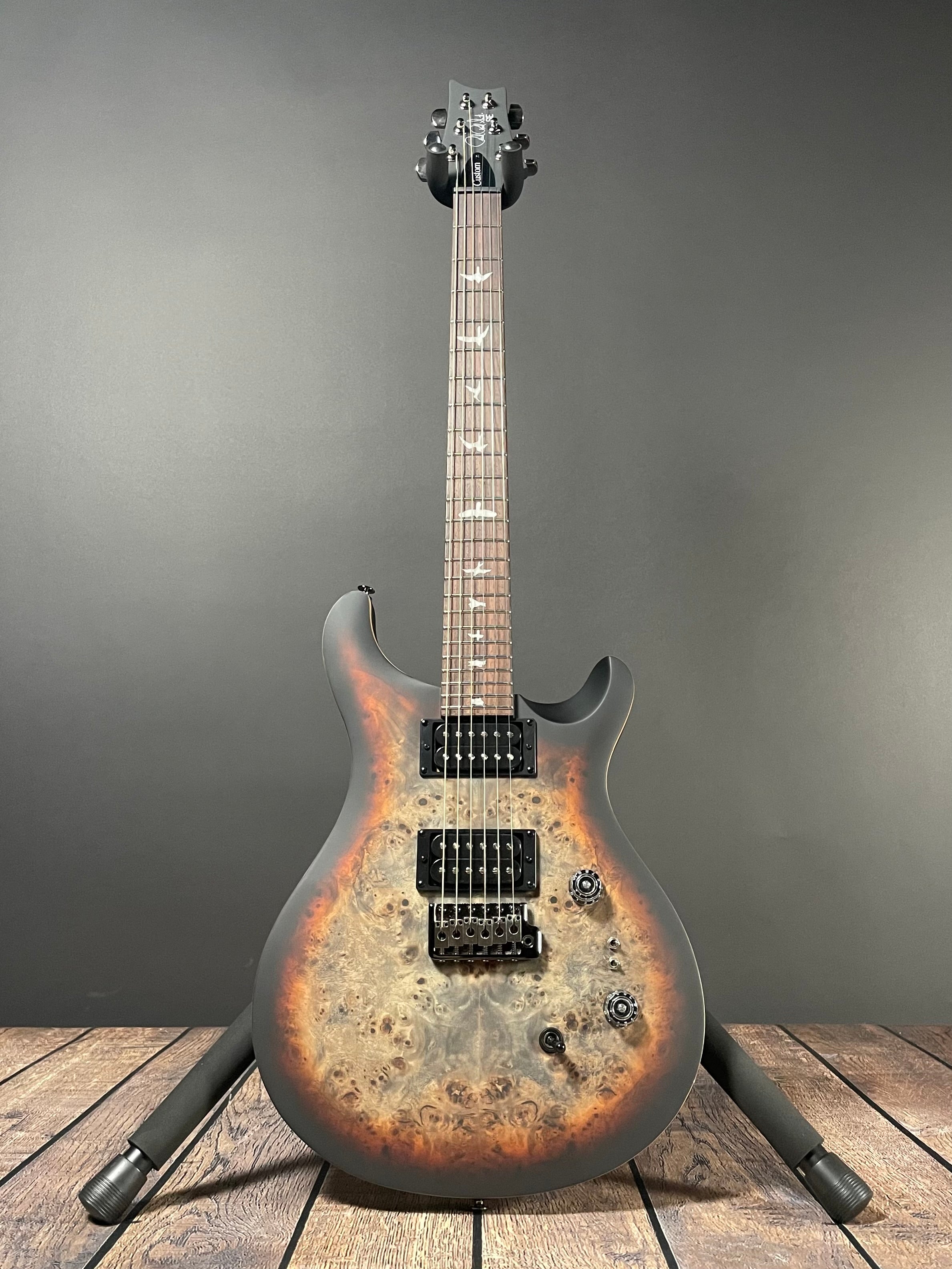 Paul Reed Smith, PRS SE "Exotic" Custom 24-08 Poplar Burl - Charcoal Cherry Midnight Burst