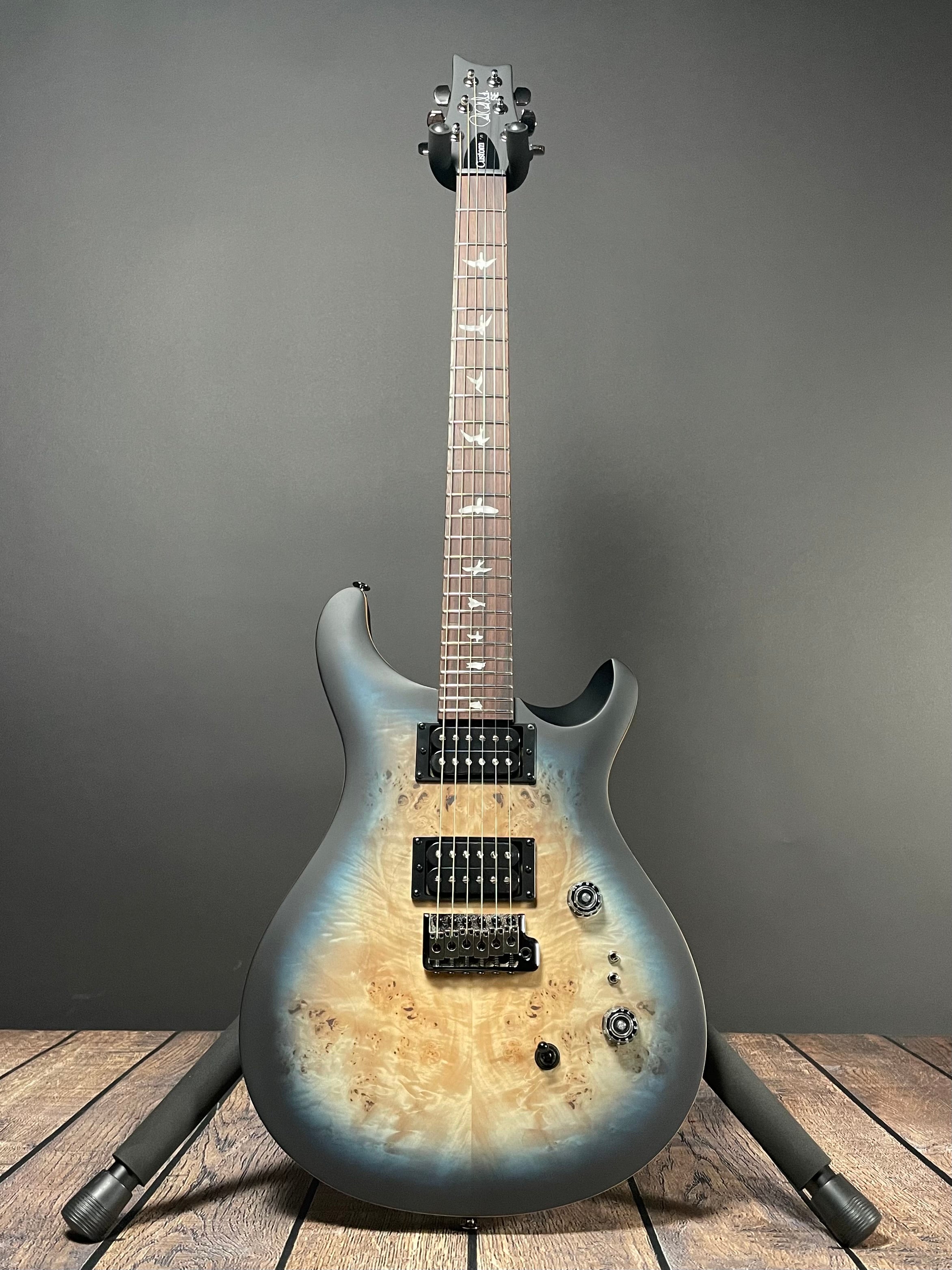 Paul Reed Smith, PRS SE "Exotic" Custom 24-08 Poplar Burl - Lake Blue Midnight Burst (SOLD)