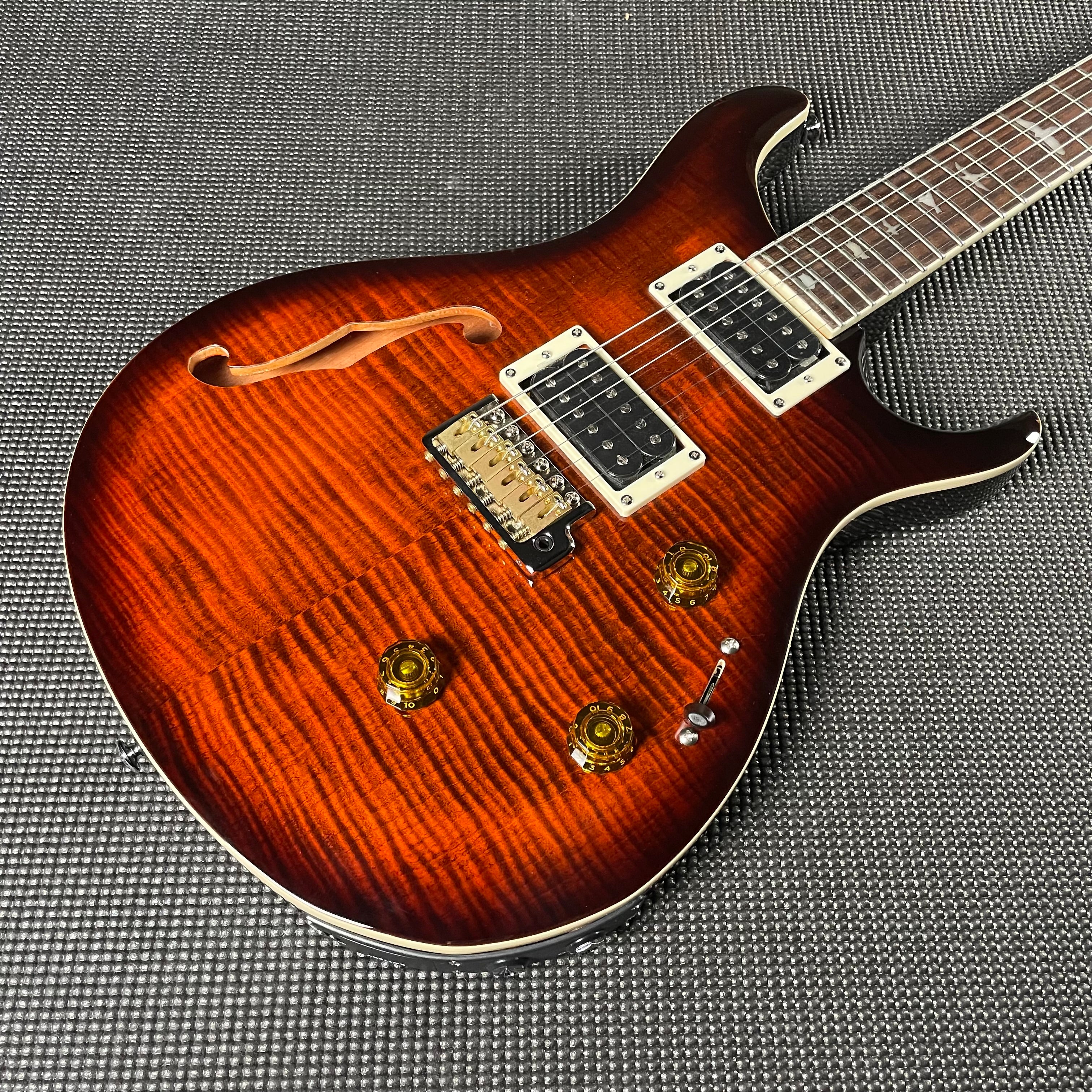 Paul Reed Smith, PRS SE Custom 24 Semi-Hollow Piezo - Orange Tiger Smokeburst