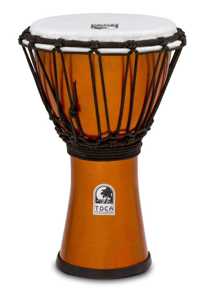 Toca Freestyle Colorsound 7" Djembe, Metallic Orange - Metronome Music Inc.