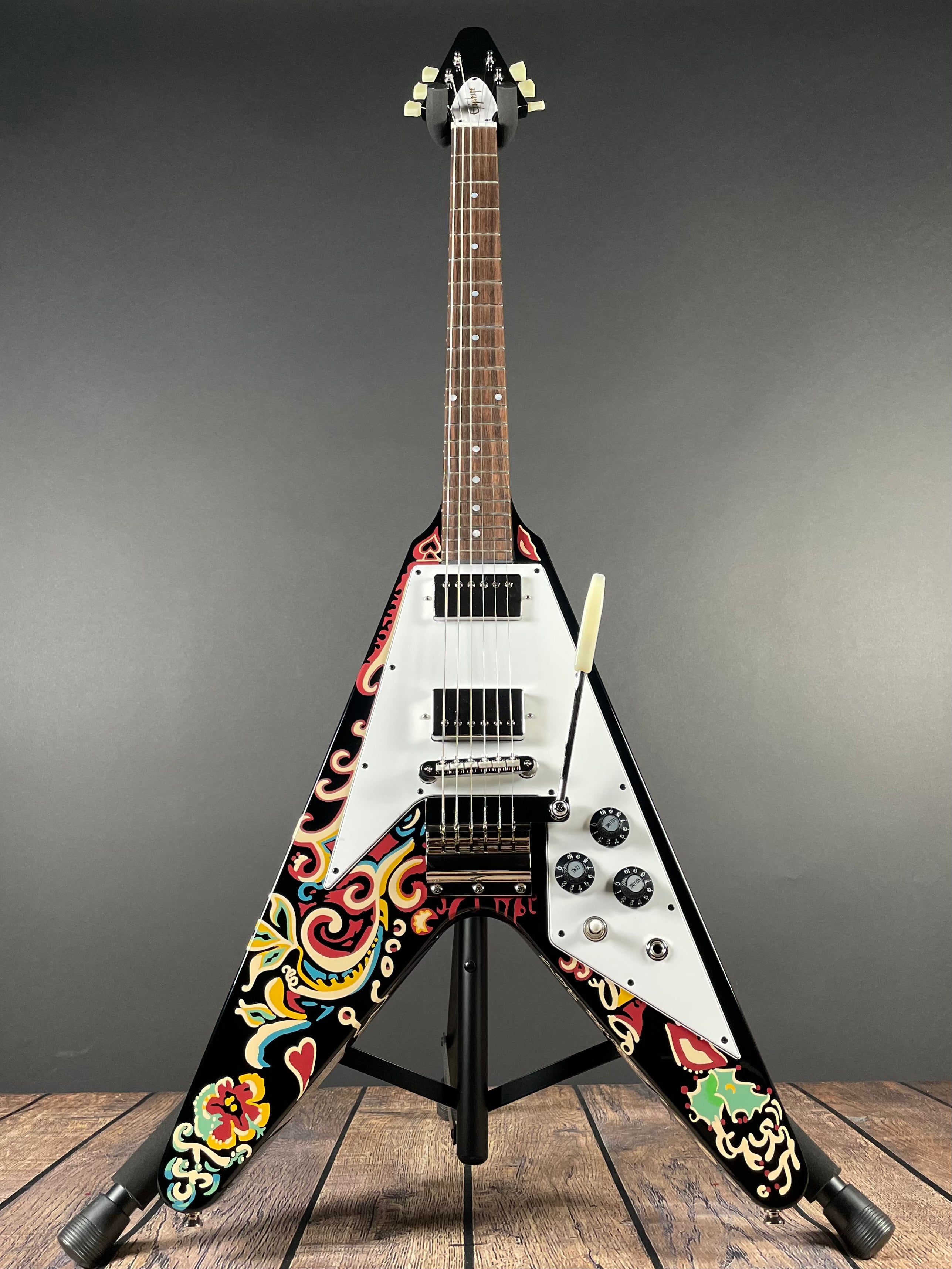 Epiphone Jimi Hendrix "Love Drops" Flying V - Ebony