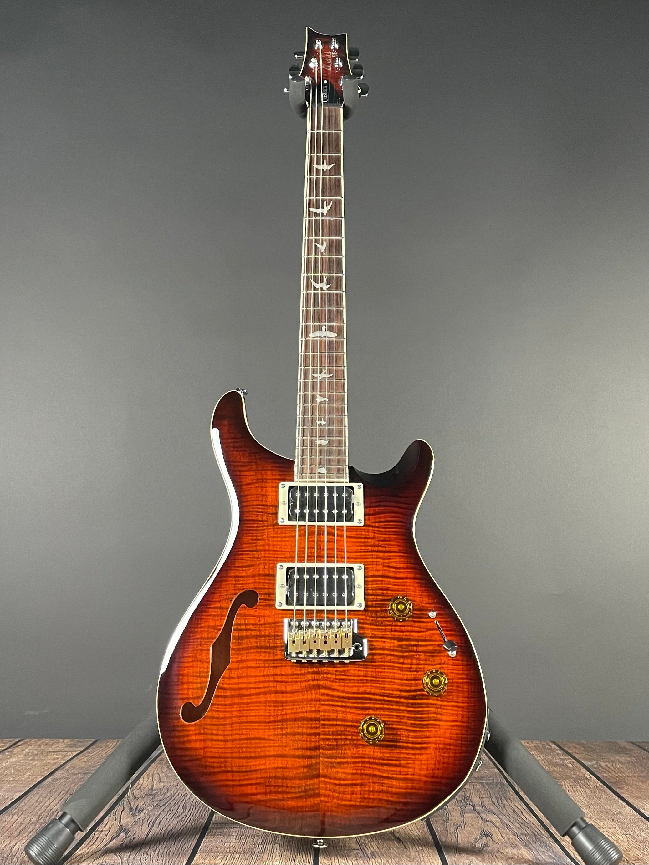 Paul Reed Smith, PRS SE Custom 24 Semi-Hollow Piezo - Orange Tiger Smokeburst