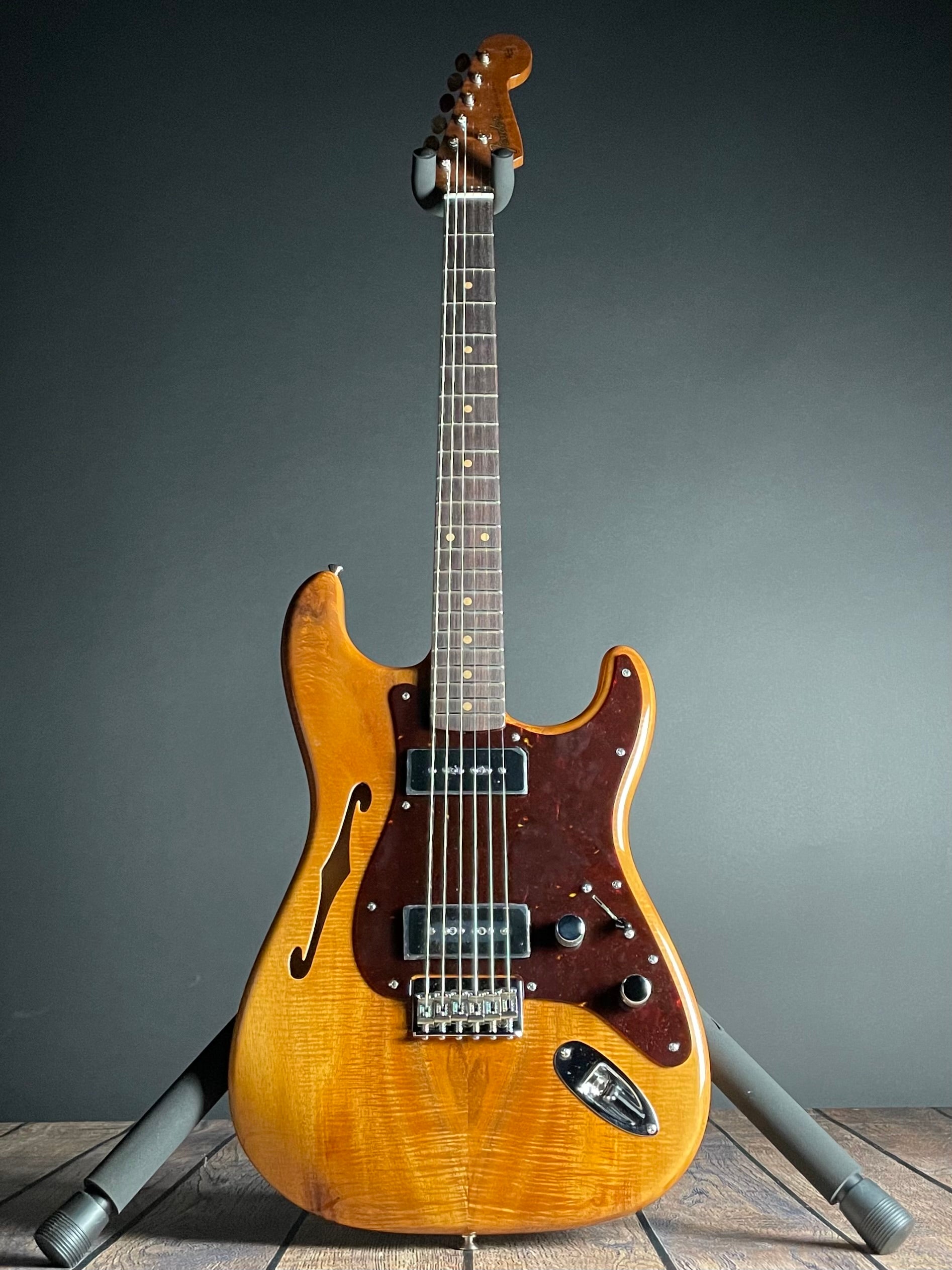 Fender Custom Shop Artisan Dual P90 Koa Strat, NOS, Rosewood Fingerboard- Aged Natural (7lbs 2oz) - Metronome Music Inc.