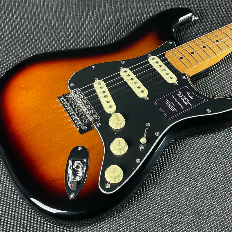 Fender Vintera II '70s Stratocaster, Maple Fingerboard- 3-Color Sunburst (MX23078543) - Metronome Music Inc.