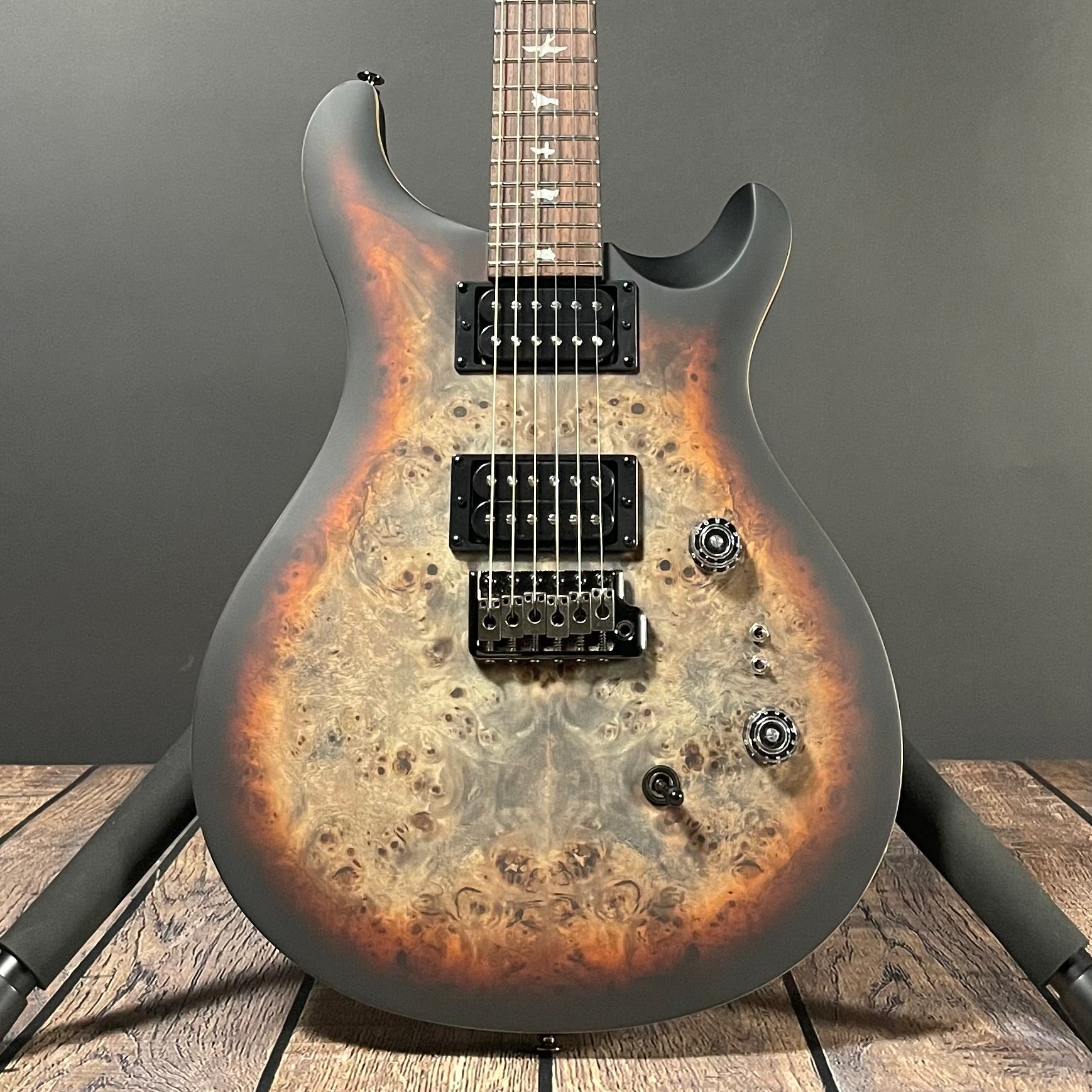 Paul Reed Smith, PRS SE "Exotic" Custom 24-08 Poplar Burl - Charcoal Cherry Midnight Burst