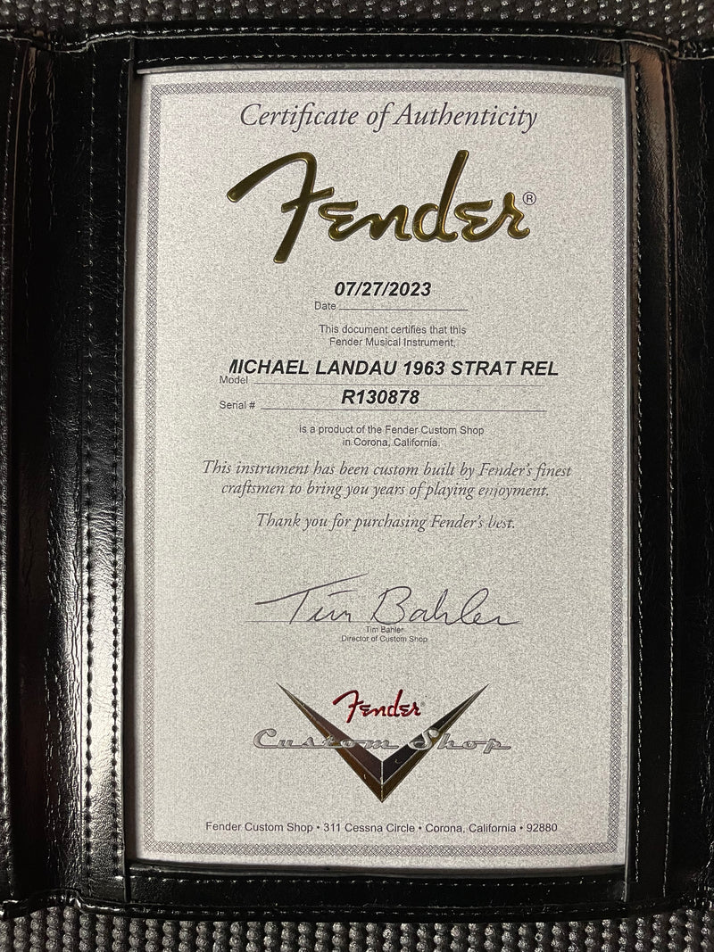 Fender Custom Shop Michael Landau Signature 1963 Stratocaster, Relic- Fiesta Red over 3-Color Sunburst (SOLD)