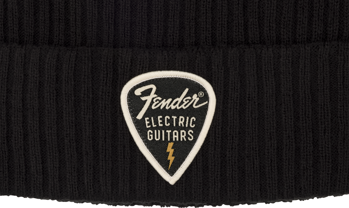 Fender Pick Patch Ribbed Beanie, Black