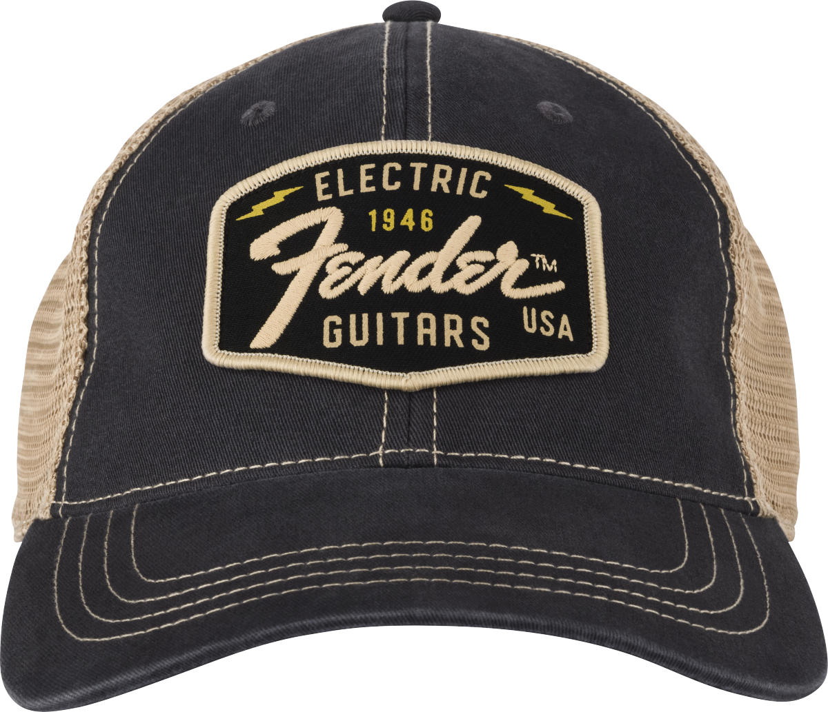 Fender Transition Logo Patch Hat, Black/Stone One Size