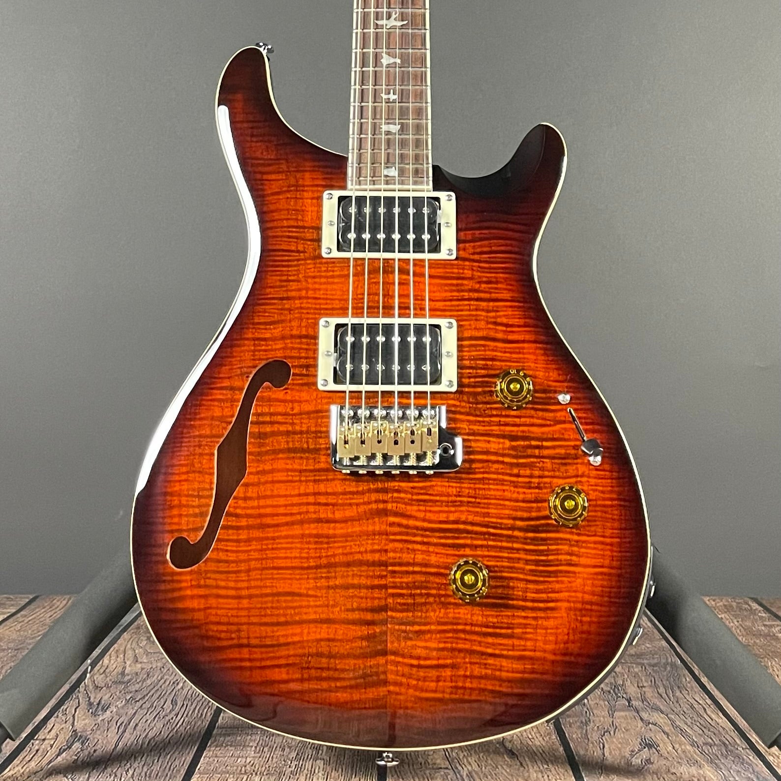 Paul Reed Smith, PRS SE Custom 24 Semi-Hollow Piezo - Orange Tiger Smokeburst