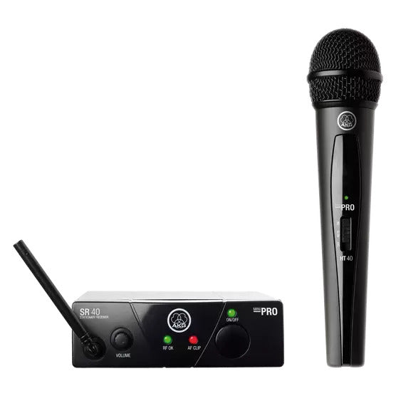 AKG WMS40 Mini Wireless Microphone System, Single Vocal Set (Band US25-A)