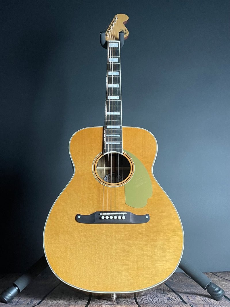 Fender Malibu Vintage Acoustic w/OHSC, Ovangkol Fingerboard- Aged Natural - Metronome Music Inc.