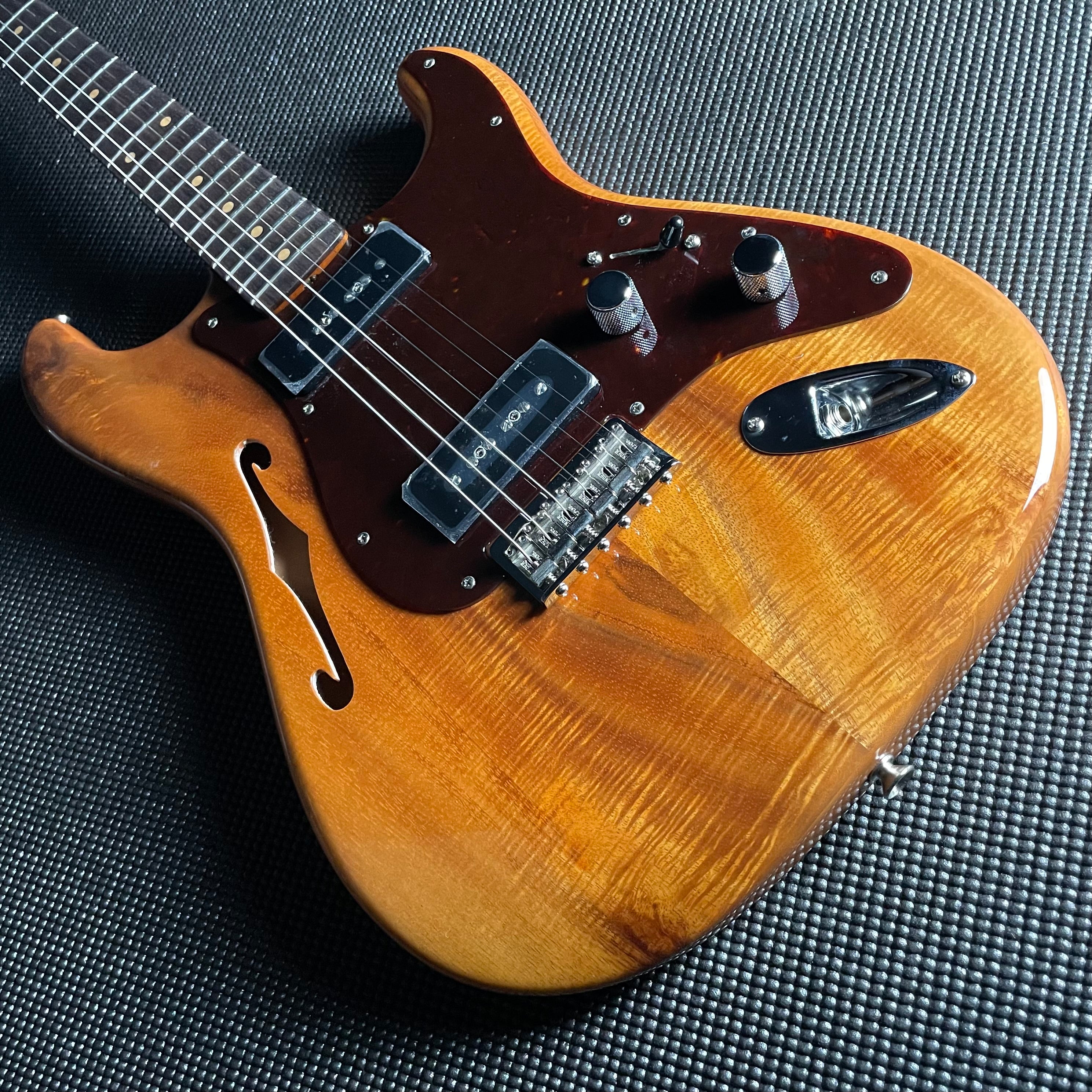 Fender Custom Shop Artisan Dual P90 Koa Strat, NOS, Rosewood Fingerboard- Aged Natural (7lbs 2oz) - Metronome Music Inc.