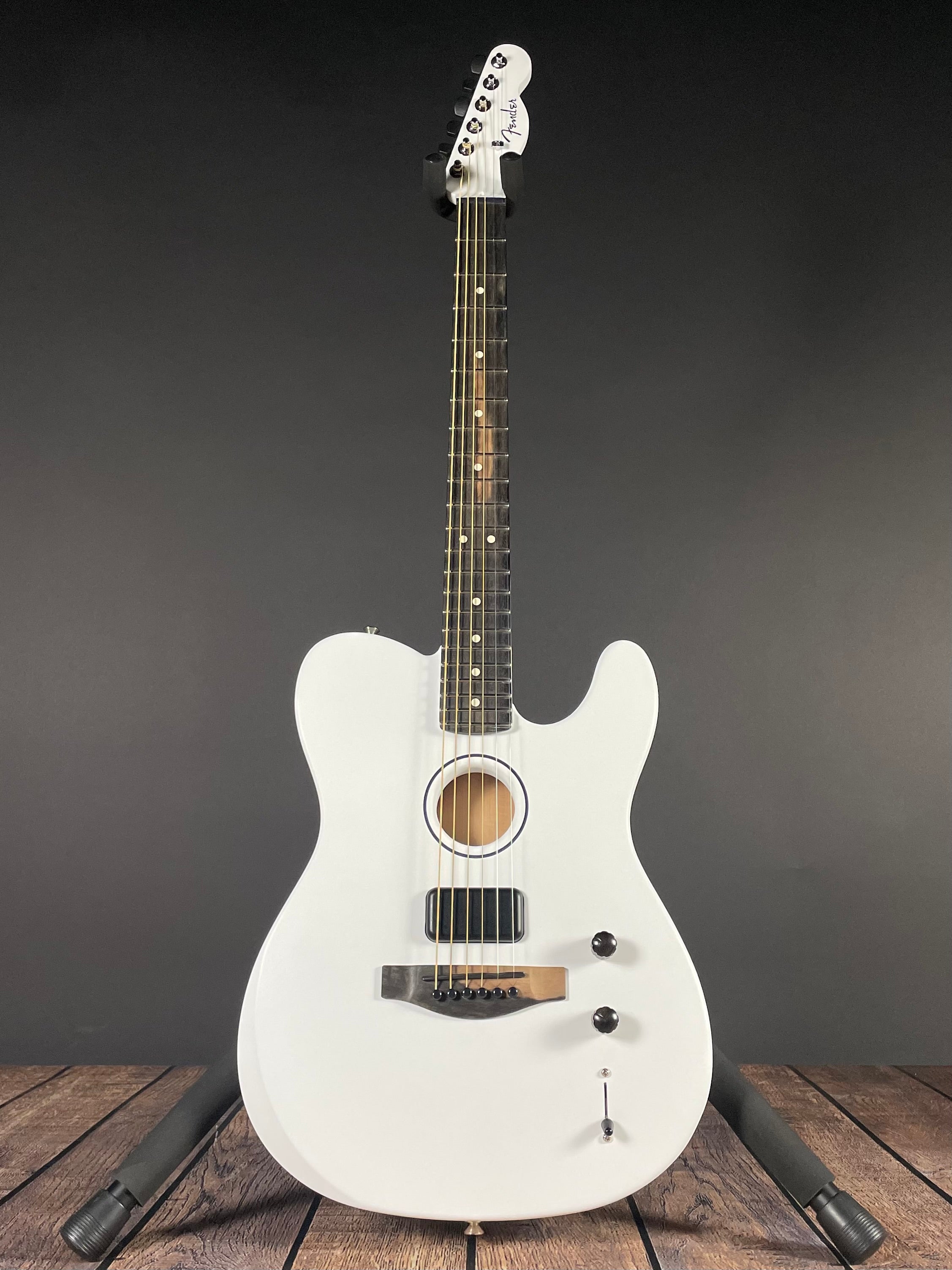 Fender Limited Edition FINNEAS American Acoustasonic Telecaster w/HSC, Ebony - Satin Arctic White