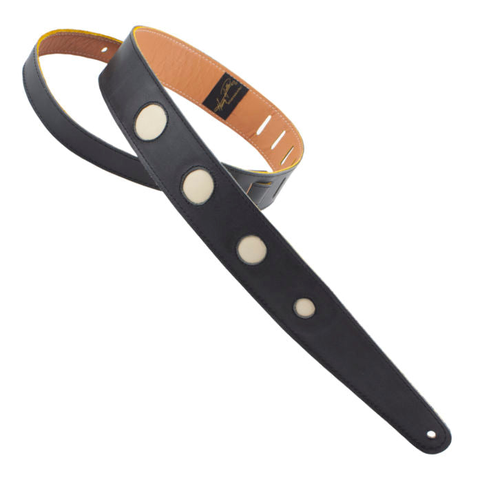 BLACK WITH BLACK CIRCLES - LEATHER SERIES STRAP CUT-OUTS