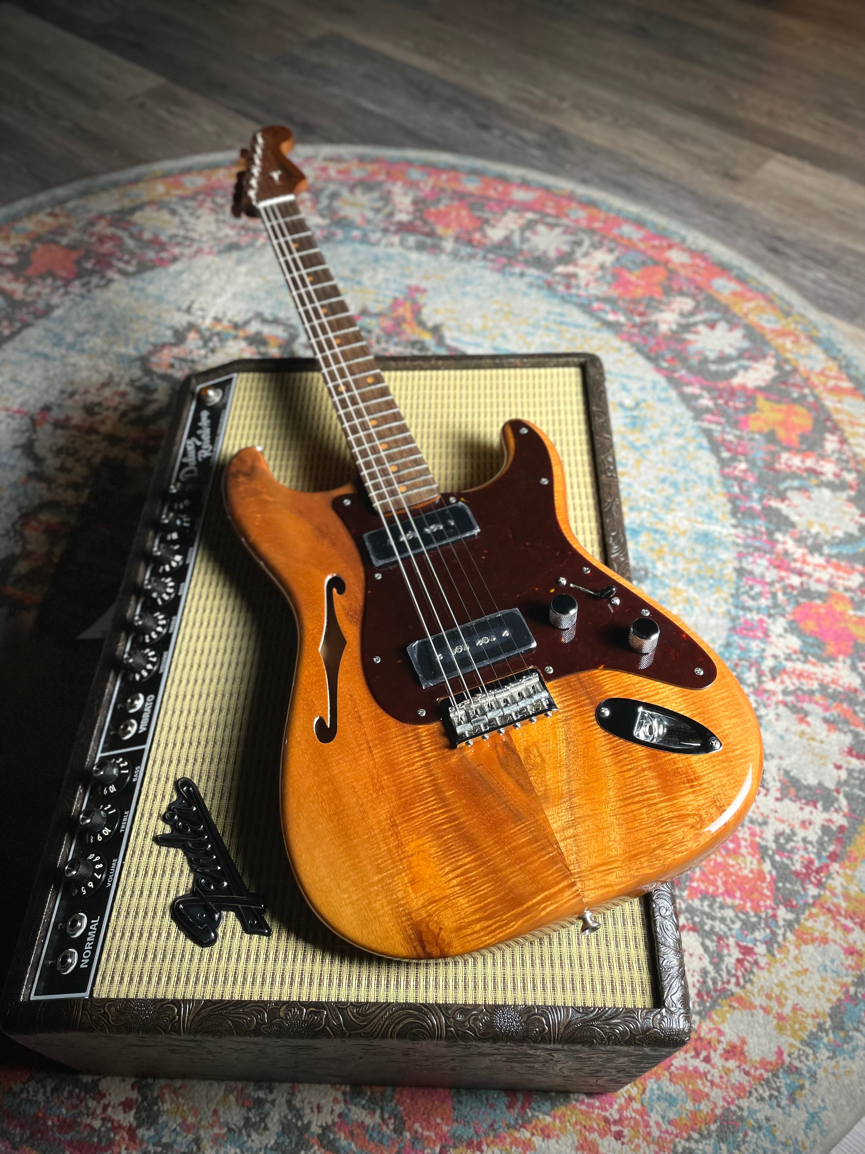 Fender Custom Shop Artisan Dual P90 Koa Strat, NOS, Rosewood Fingerboard- Aged Natural (7lbs 2oz)