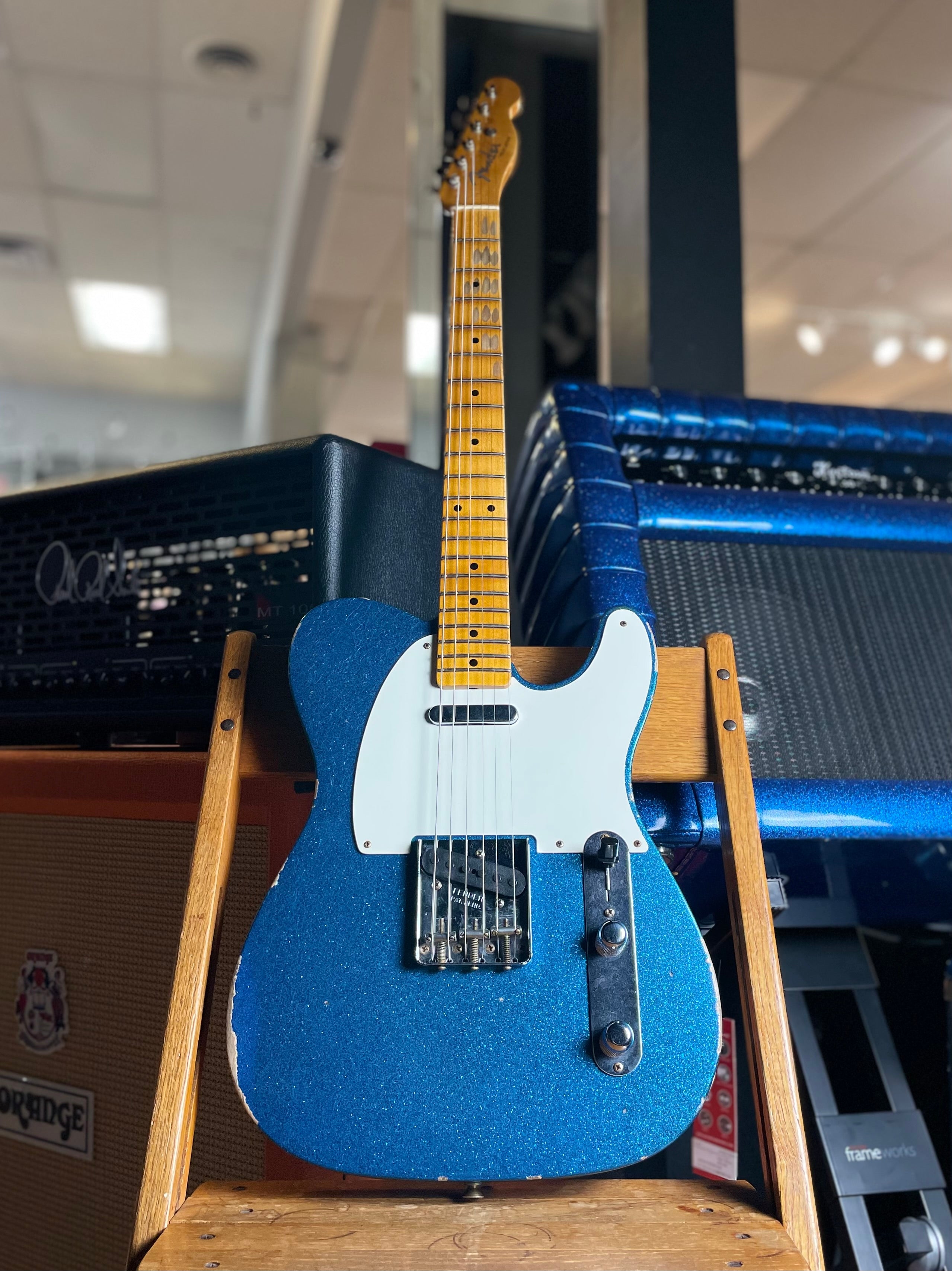 Fender Custom Shop LTD 1955 Telecaster, Relic- Aged Blue Sparkle (2023)