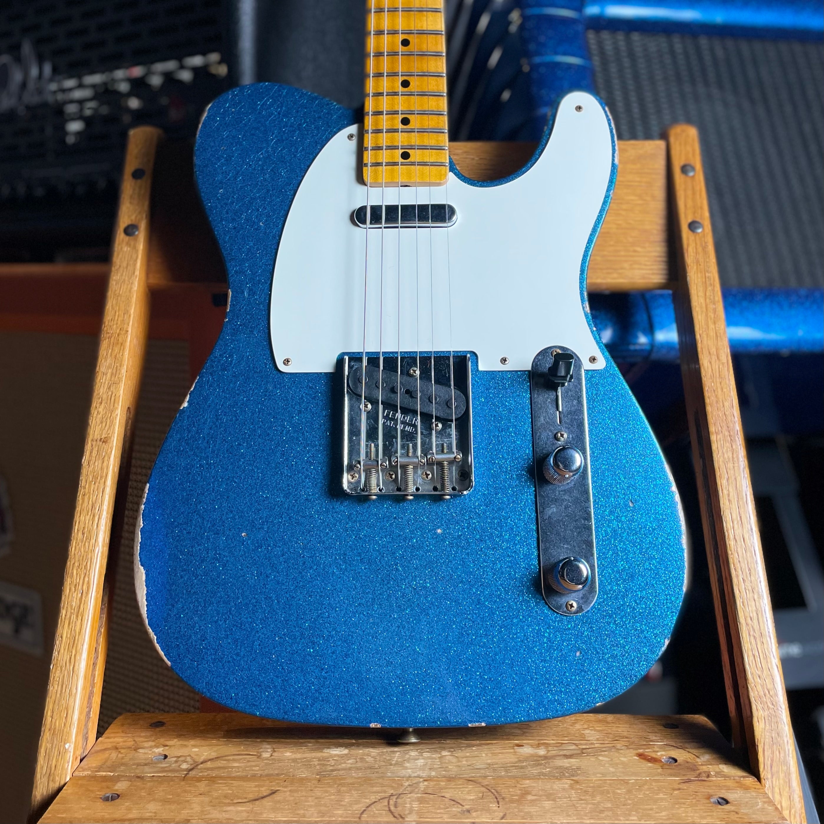 Fender Custom Shop LTD 1955 Telecaster, Relic- Aged Blue Sparkle (2023)