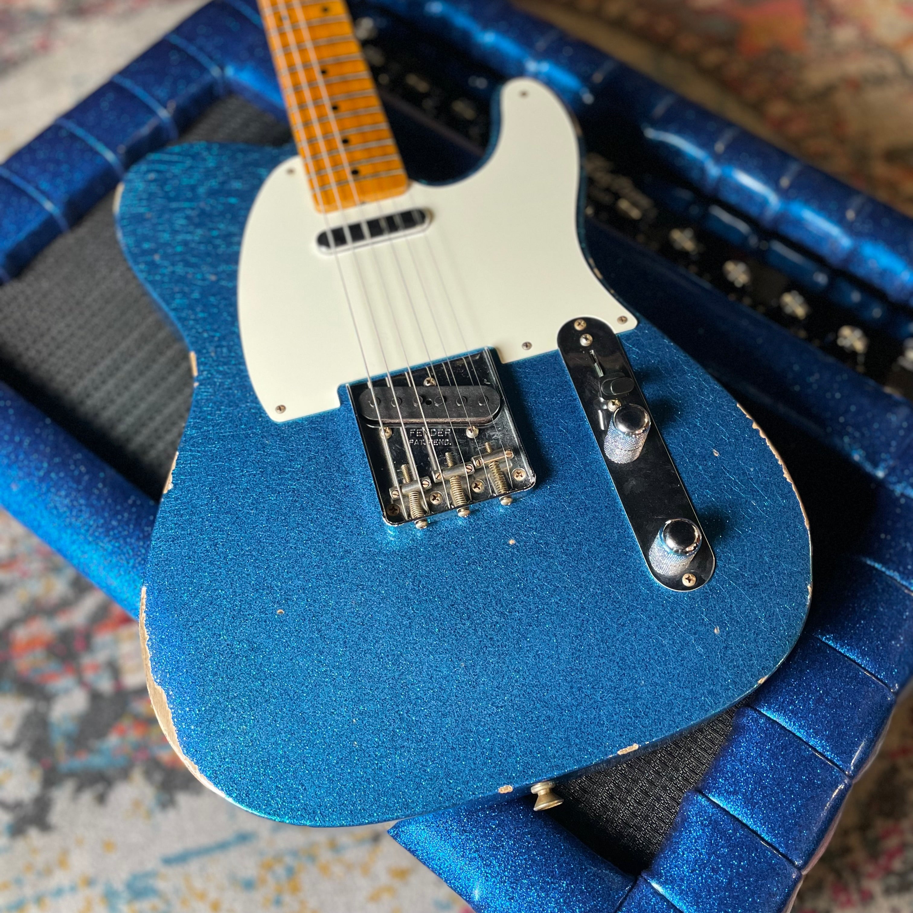 Fender Custom Shop LTD 1955 Telecaster, Relic- Aged Blue Sparkle (7lbs 8oz)