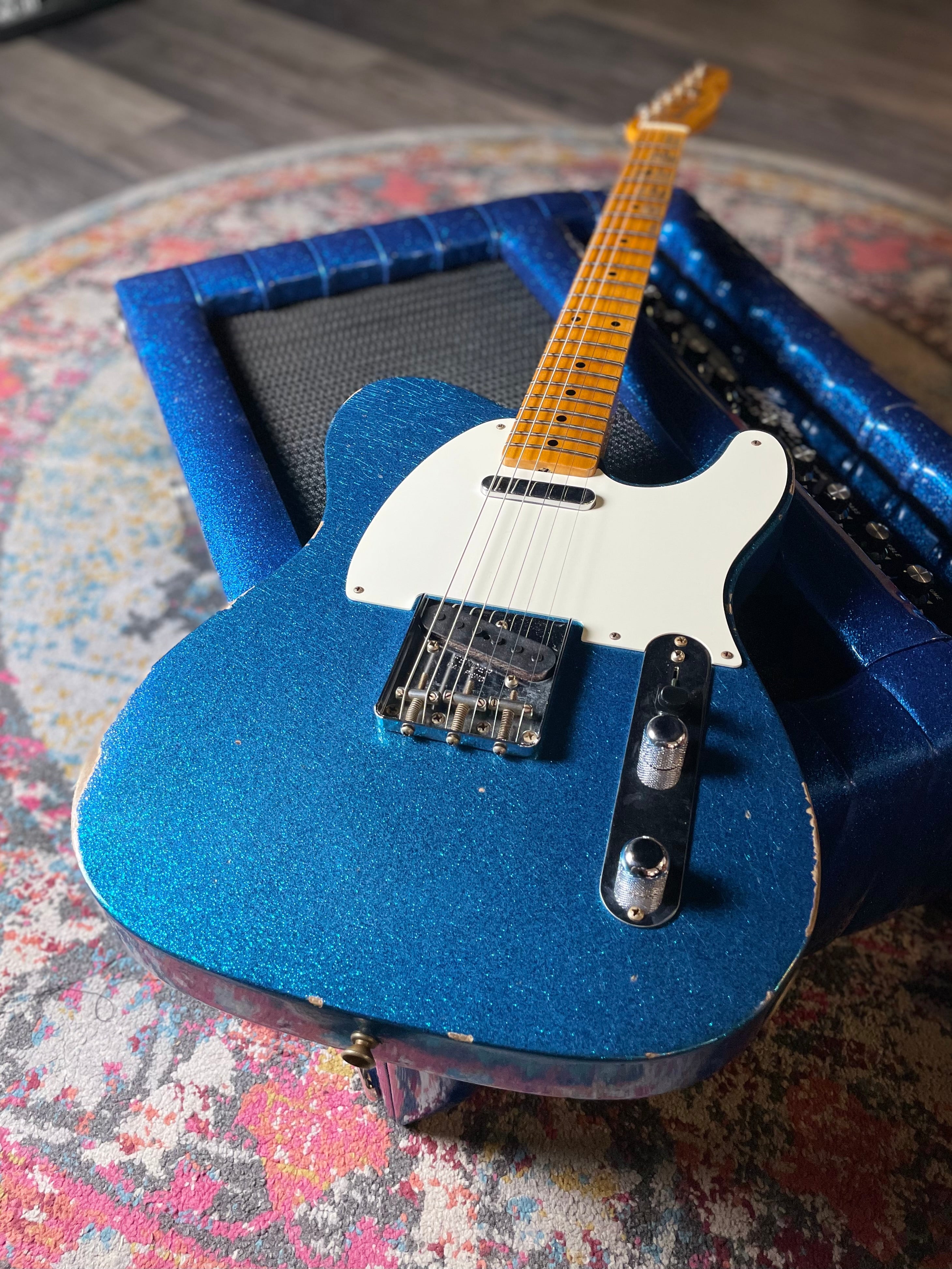 Fender Custom Shop LTD 1955 Telecaster, Relic- Aged Blue Sparkle (2023)