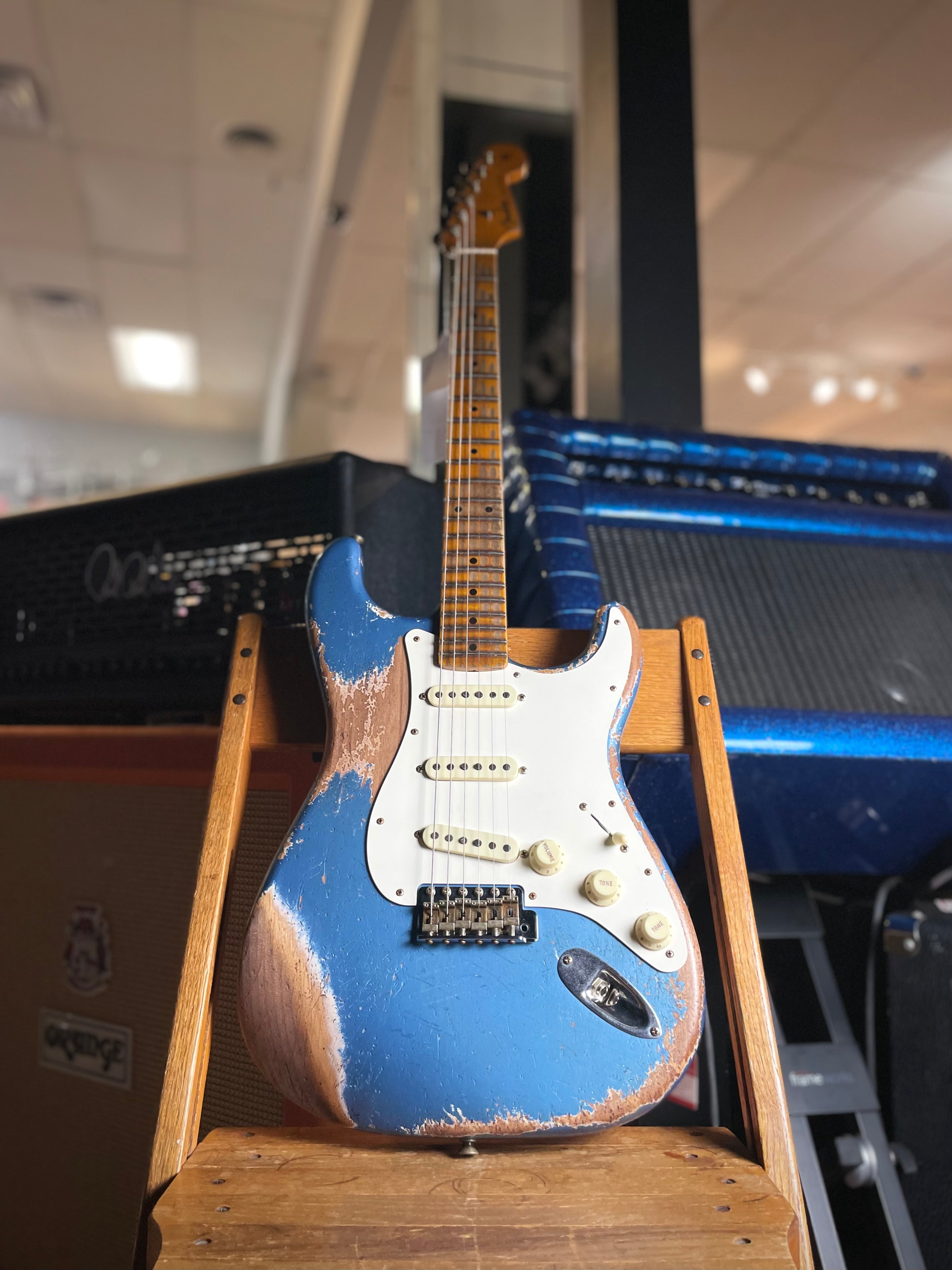 Fender Custom Shop LTD Red Hot Strat, Super Heavy Relic- Super Faded, Aged Lake Placid Blue (7lbs 13oz)